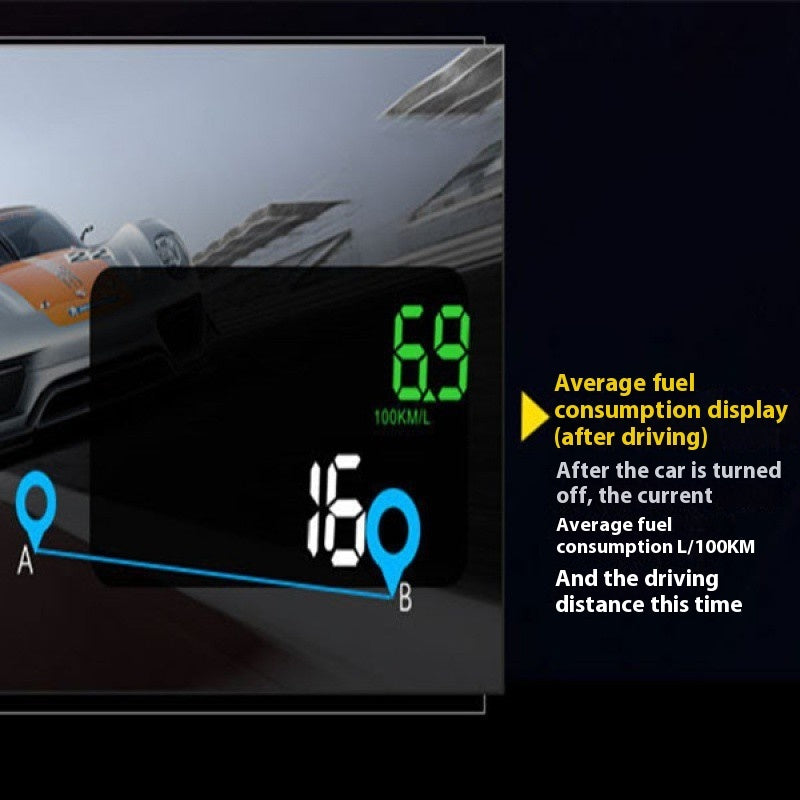 Car Mounted HUD Head Up Display Fuel Consumption Voltage Projector