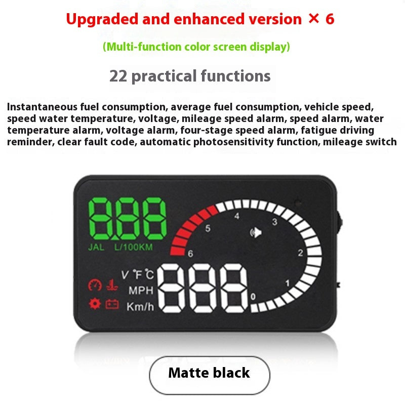 Car Mounted HUD Head Up Display Fuel Consumption Voltage Projector