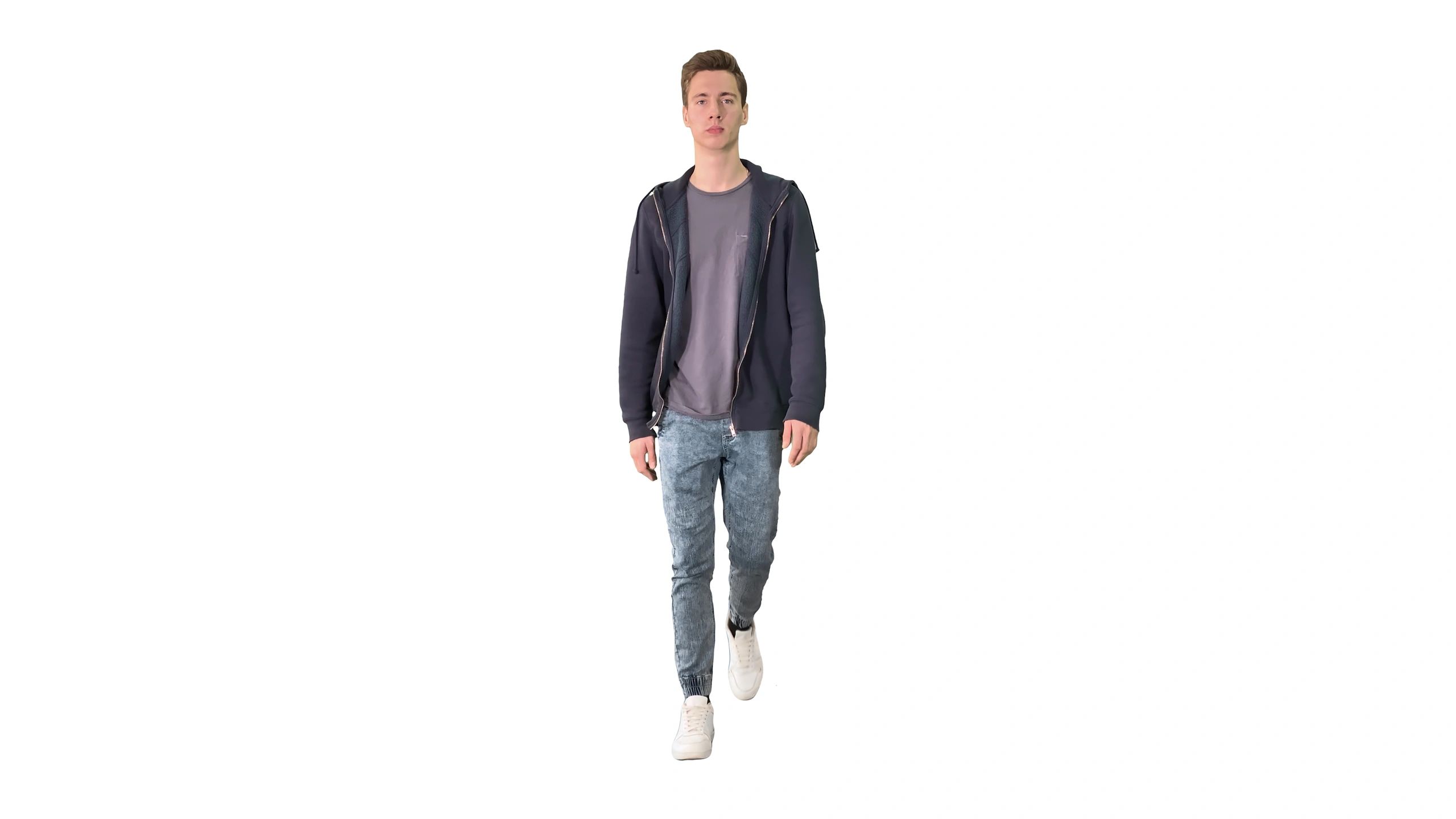 Model wearing casual menswear for fit inspiration