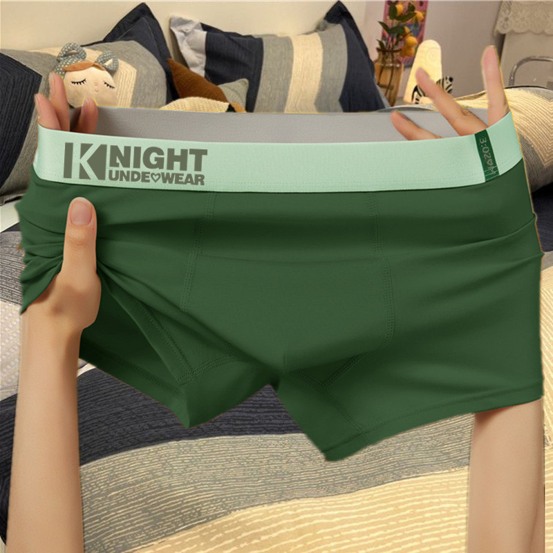 Source manufacturers pure cotton men's underwear summer boxer teenagers four-corner pants shaking voice fast hand generation shorts men - Image 3