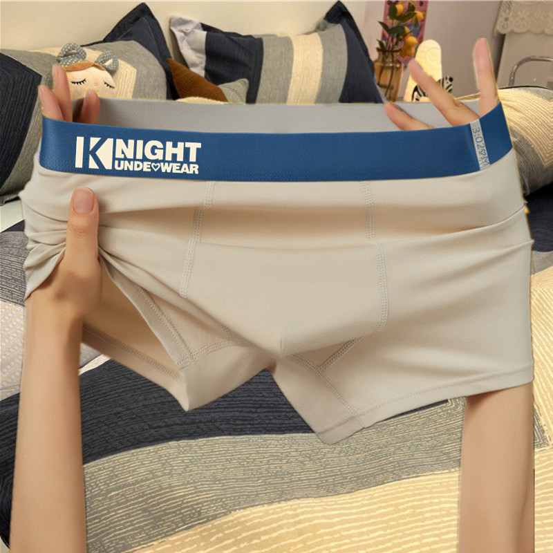 Source manufacturers pure cotton men's underwear summer boxer teenagers four-corner pants shaking voice fast hand generation shorts men - Image 4