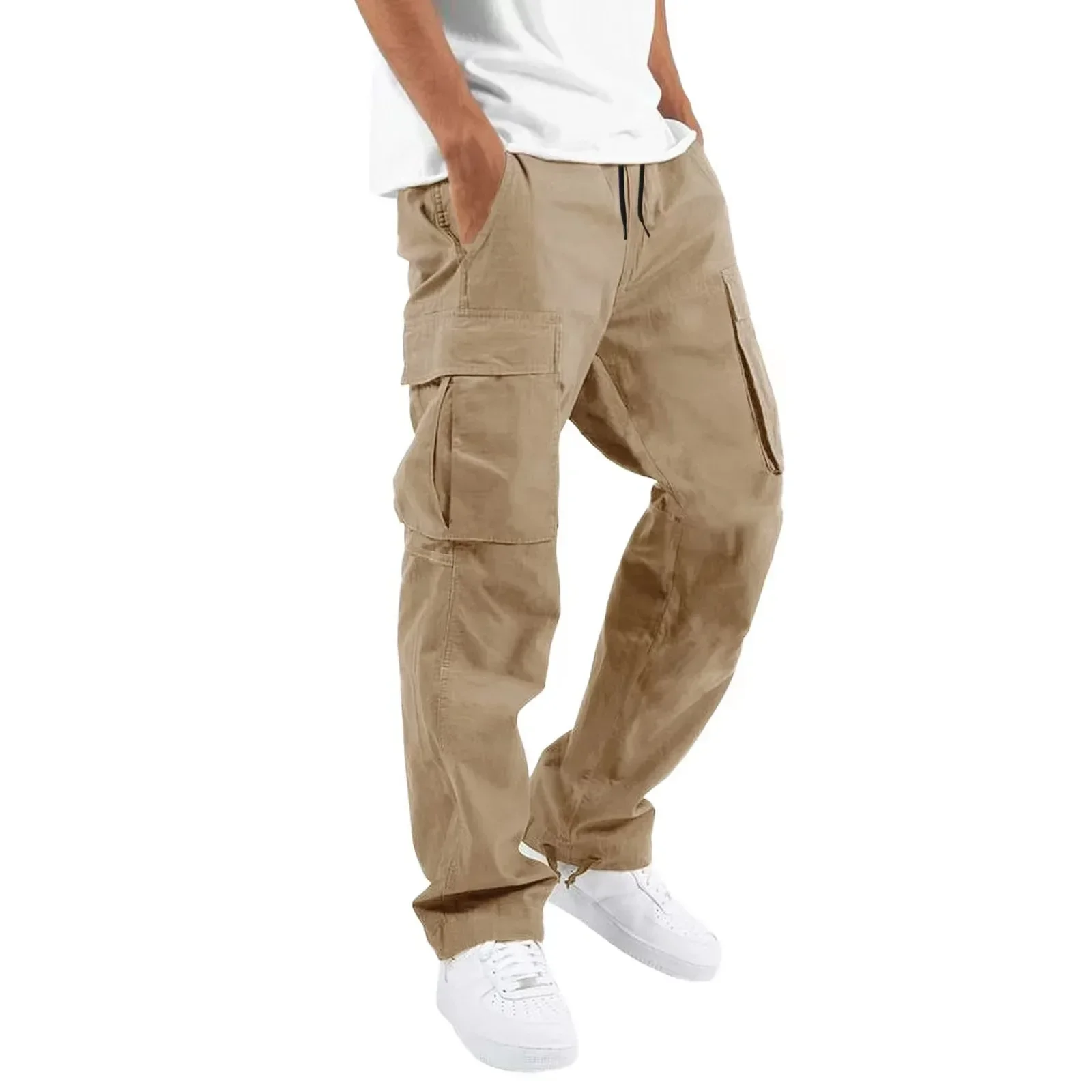 New 2026 Cargo Pants Trousers for Men Full Length Solid Color Loose Multi-pocket Drawstring Pockets Pants Male Cargo Pants 5XL - Image 14