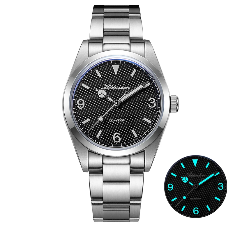 ADDIESDIVE New Men's Analog Watch Bubble Mirror Glass 100m Luminous Men's Quartz Watches with Stainless Steel Bracelet AD2096 - Image 7