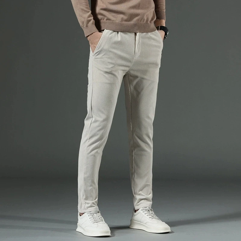 Autumn and Winter Men's Corduroy Trousers New Men's Clothing Stretch Slim Fit Casual Pants Fashion Mens Business Work Pants - Image 8