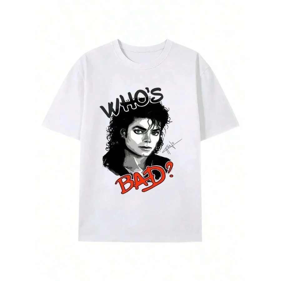 【New Arrival】Michael Jackson Discography T-Shirt, White Cotton Crew Neck, Career Album Covers & Signature Graphic Tee for Fans - Image 6