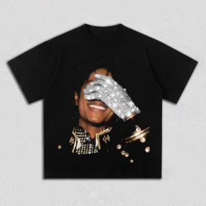 Summer Men's MJ Michael Jackson Printed CottonNeutral O-Neck Short Sleeve Men's and Women's Fashion Hip Hop T-shirt Fan Gift