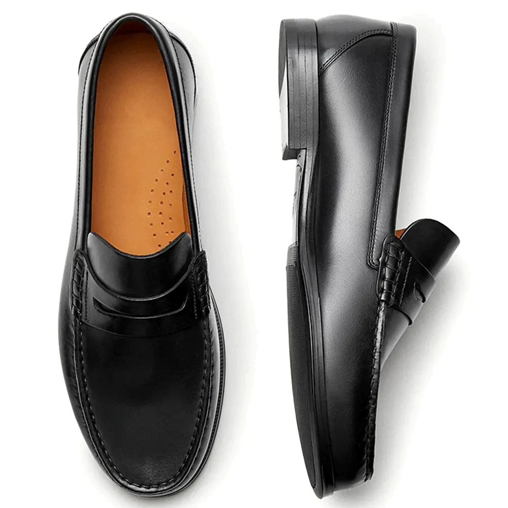 Men's Calf Leather Loafers Breathable Slip-On Casual Moccasins Cowhide Shoes Comfortable Fashion Footwear for Everyday Use - Image 4
