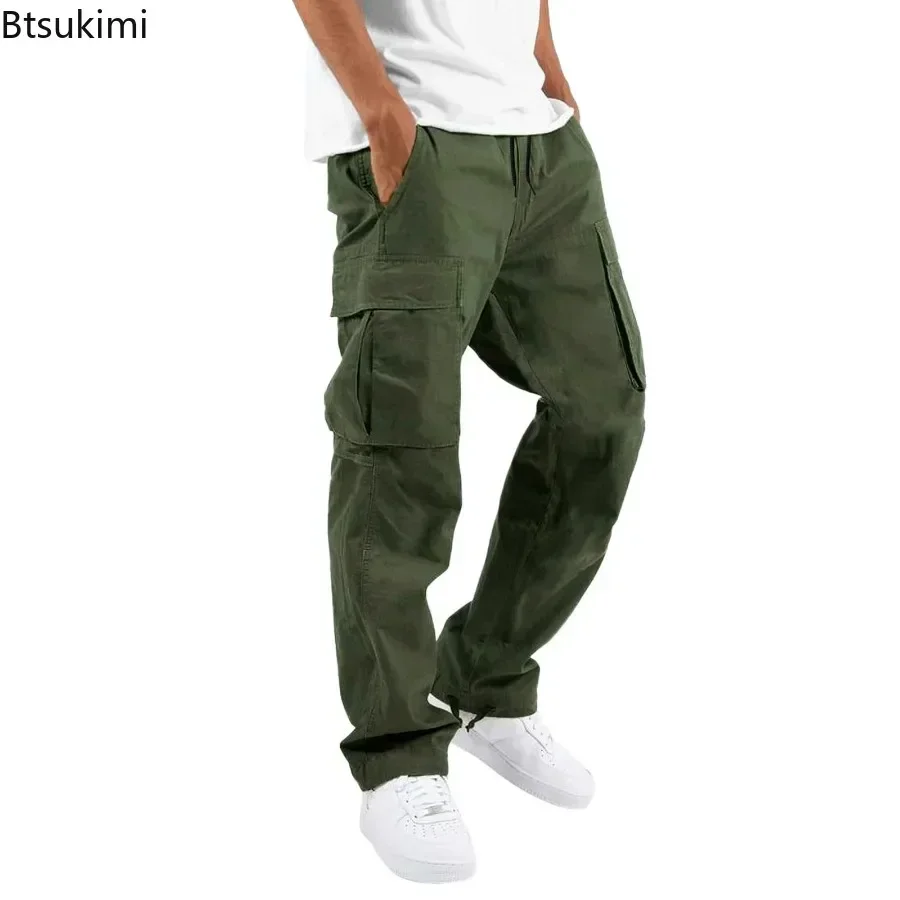 New 2026 Cargo Pants Trousers for Men Full Length Solid Color Loose Multi-pocket Drawstring Pockets Pants Male Cargo Pants 5XL - Image 6