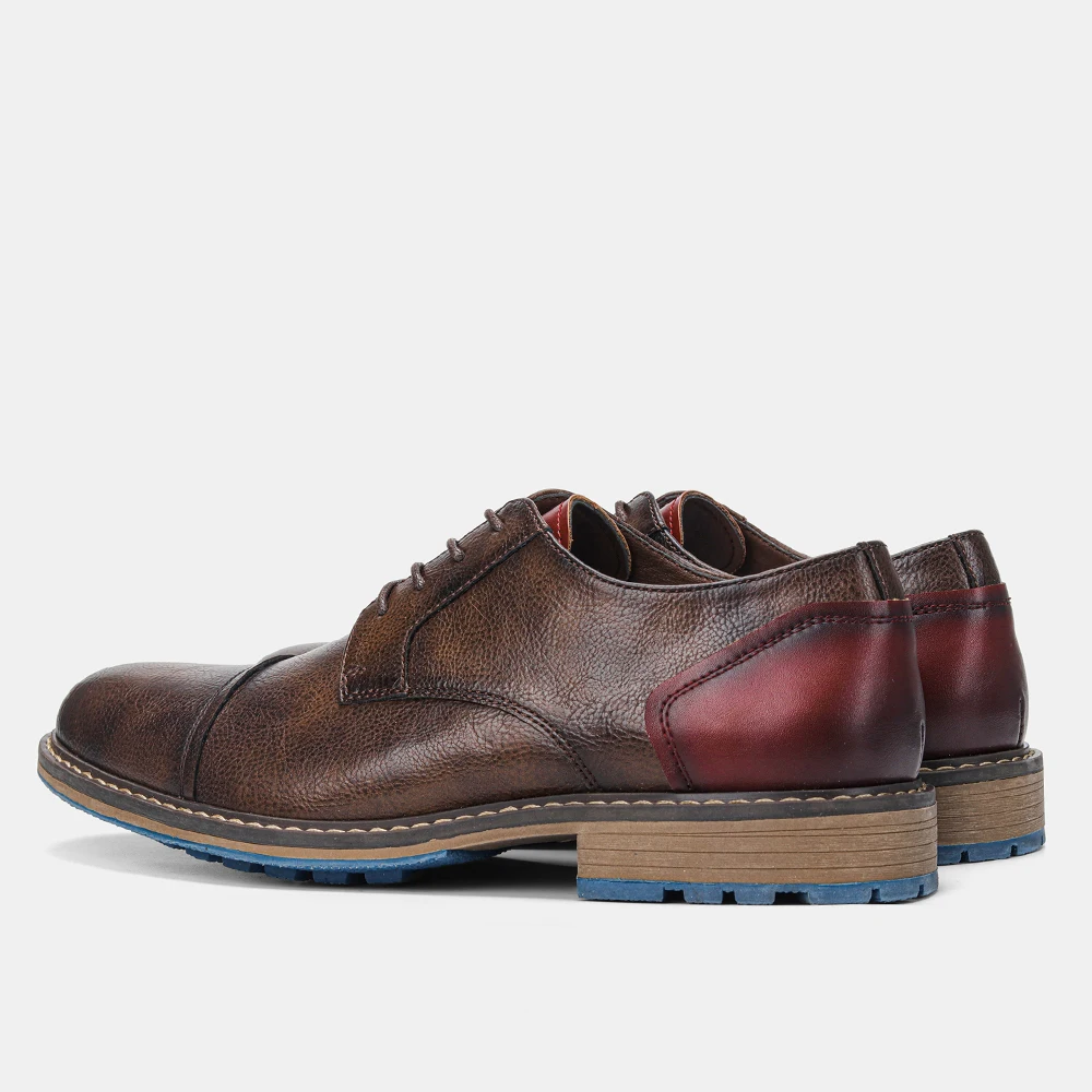 Retro Men Casual leather shoes Cap Toe Oxford Men Derby Shoes Fashion Men Leather Shoes - Image 3