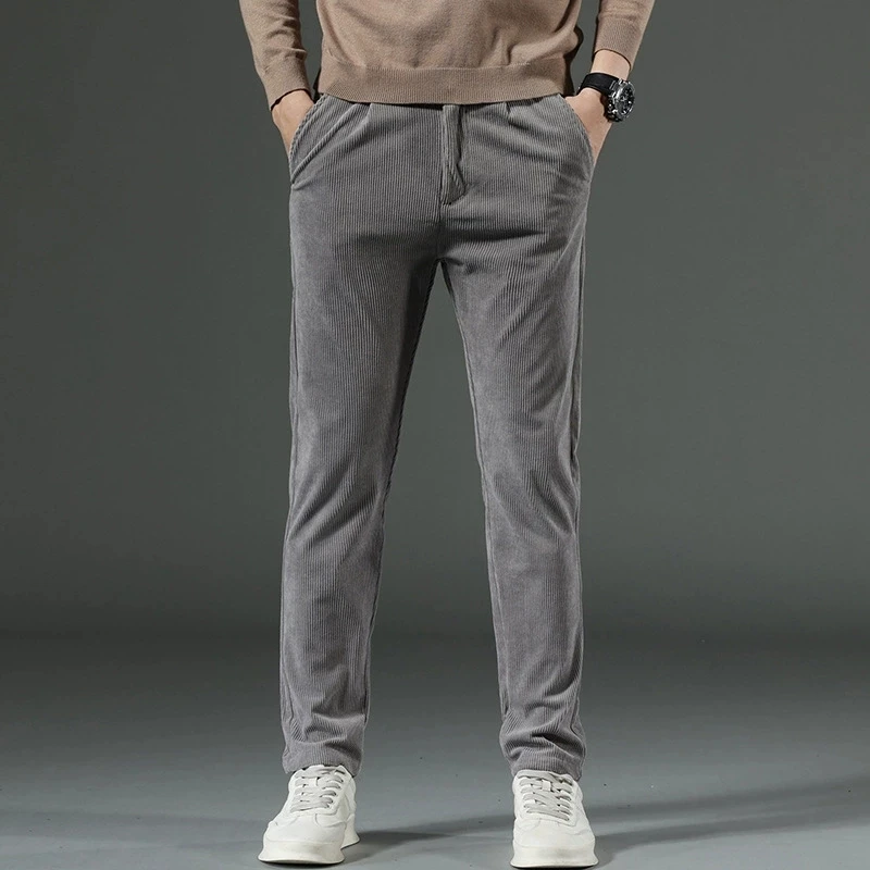 Autumn and Winter Men's Corduroy Trousers New Men's Clothing Stretch Slim Fit Casual Pants Fashion Mens Business Work Pants - Image 6