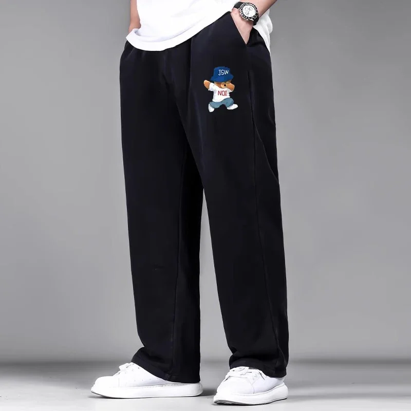 Plus Size Men Black Long Pants Autumn Winter Printed Cotton Pants 4XL 5XL 6XL 7XL 100-200kg Loose Trousers Big Size Men Clothing - Image 3