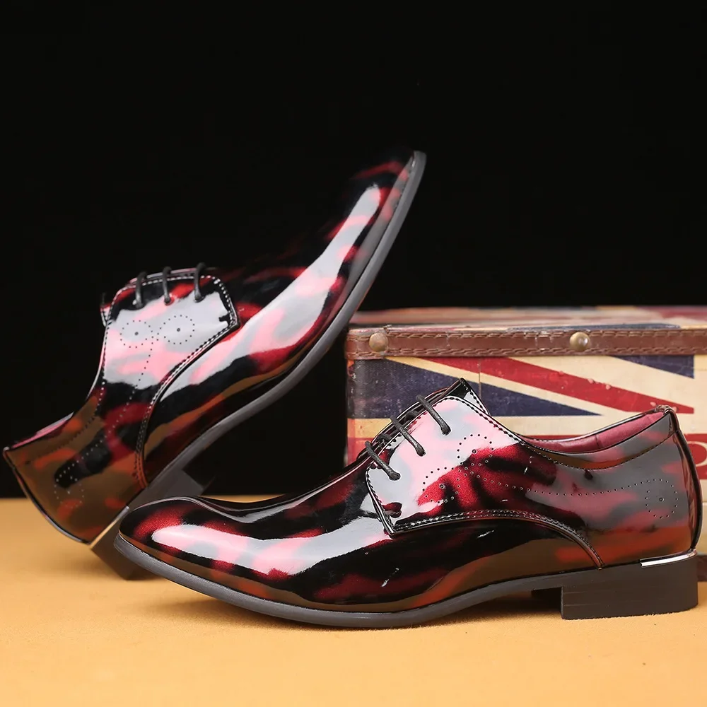 New Season Men's Pointed Toe British Style Formal Single Shoes Creative Trendy Large Size Business Shoes Cross-Border Shoes - Image 2