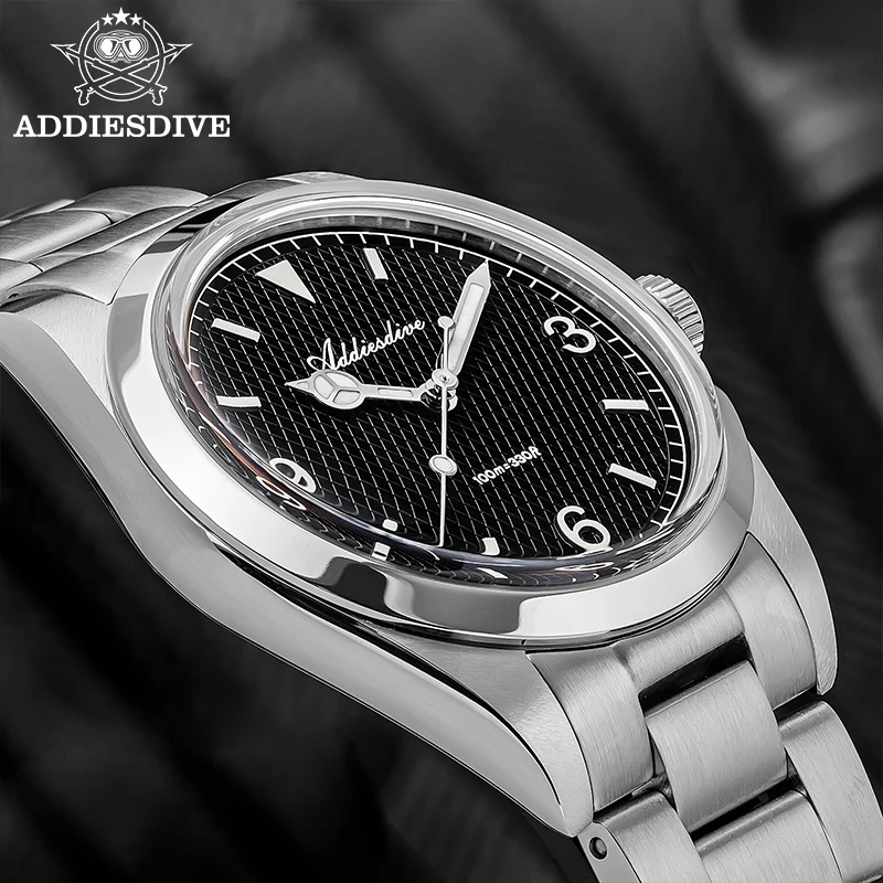 ADDIESDIVE New Men's Analog Watch Bubble Mirror Glass 100m Luminous Men's Quartz Watches with Stainless Steel Bracelet AD2096 - Image 6
