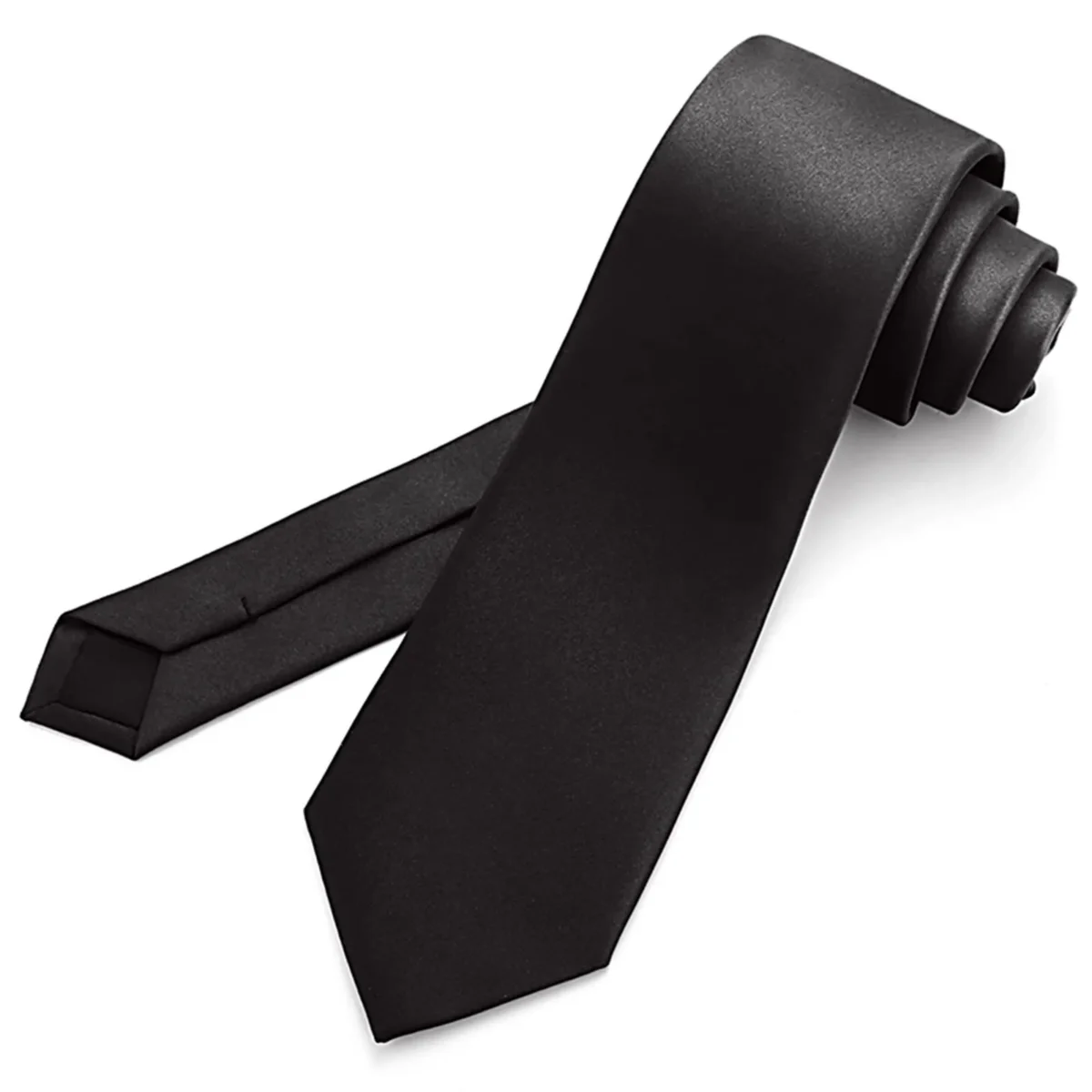 Men'S Ties Solid Pure Color Necktie Black Ties For Men Black Medium Girls Hair Ties