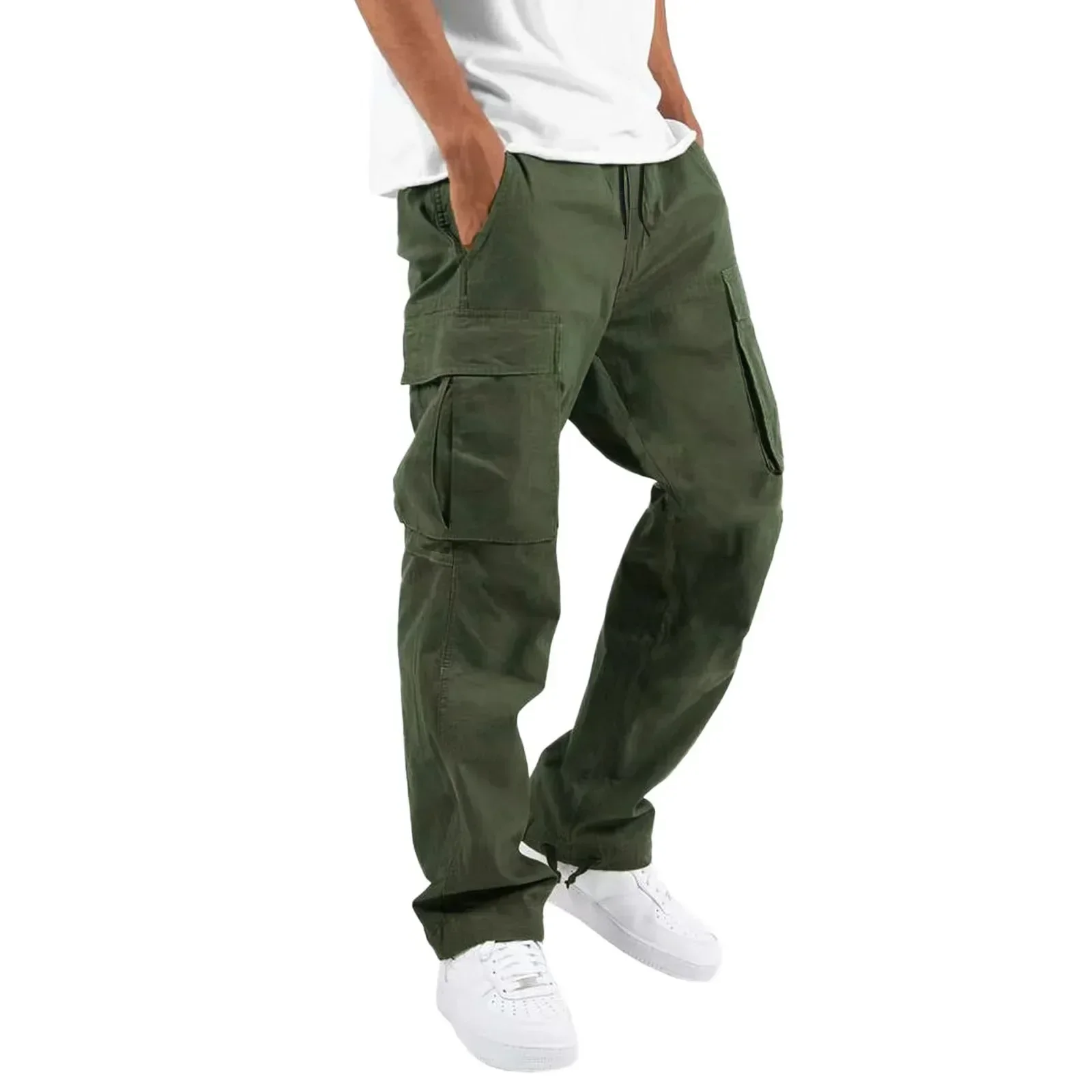 New 2026 Cargo Pants Trousers for Men Full Length Solid Color Loose Multi-pocket Drawstring Pockets Pants Male Cargo Pants 5XL - Image 12