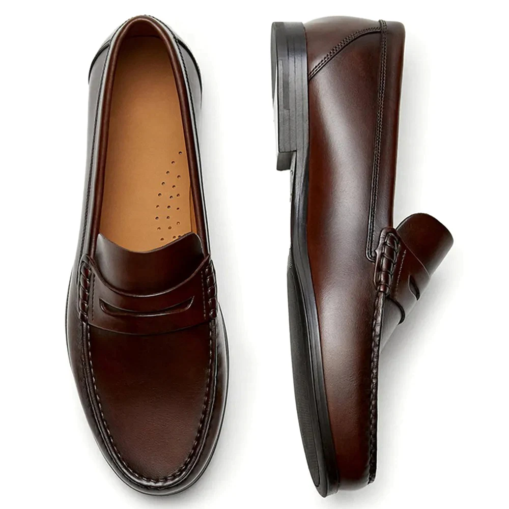 Men's Calf Leather Loafers Breathable Slip-On Casual Moccasins Cowhide Shoes Comfortable Fashion Footwear for Everyday Use - Image 3