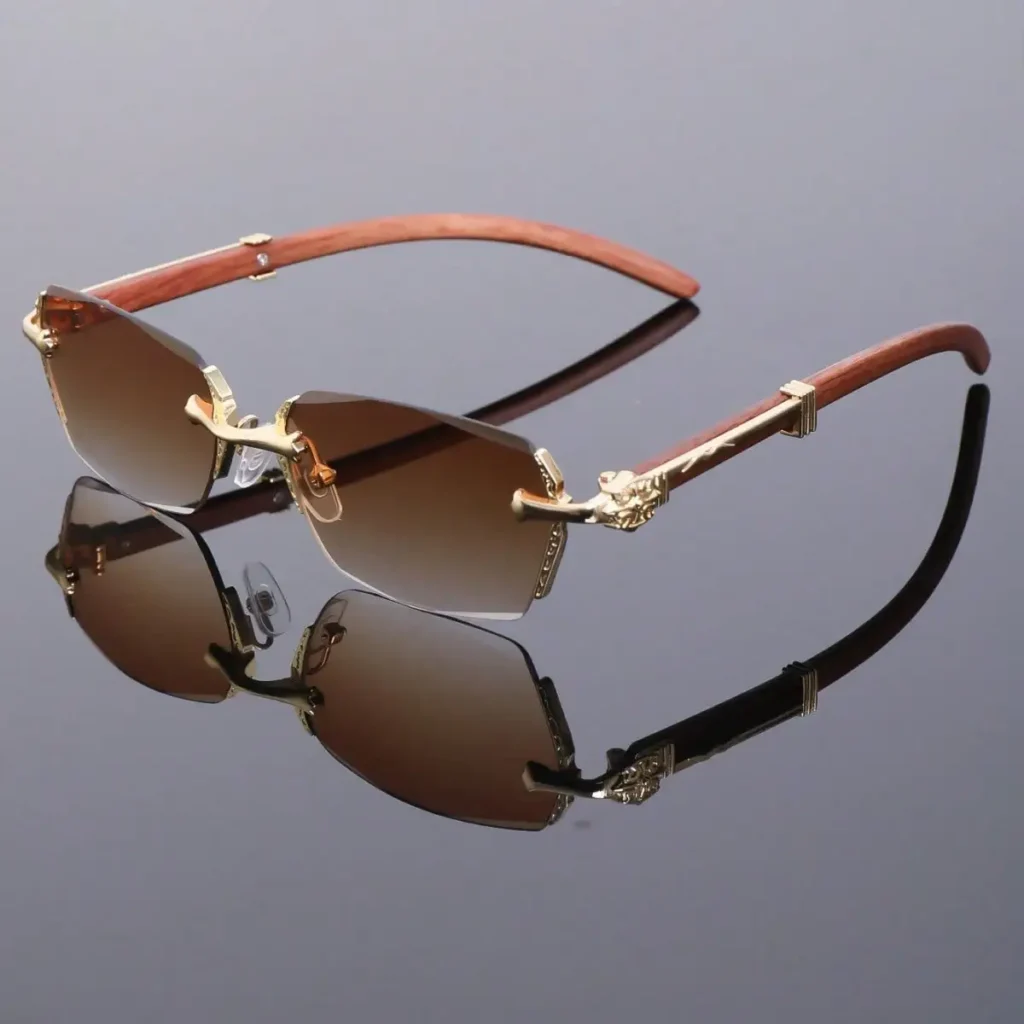 New Versatile Rectangular Frameless Cut-Edge Fashion Glasses, Classic And Versatile Design Glasses, Versatile Decorative Glasses For Women's Daily Wear
