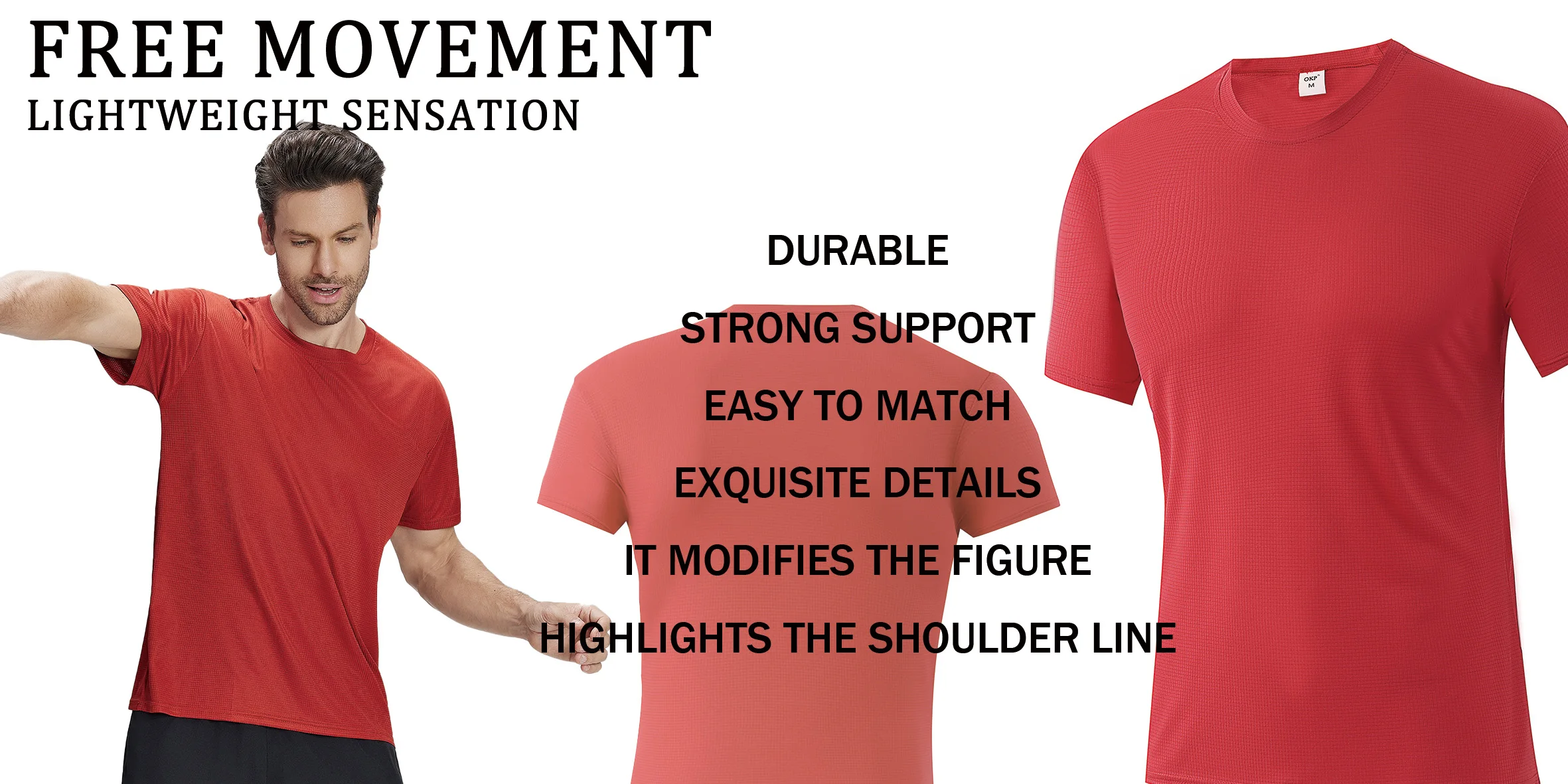 6-Pack Men's Breathable Polyester Crew Neck T-Shirts - Lightweight, Moisture-Wicking Short Sleeve Tops in Multiple Colors for Casual Wear and Outdoor Activities - Image 10