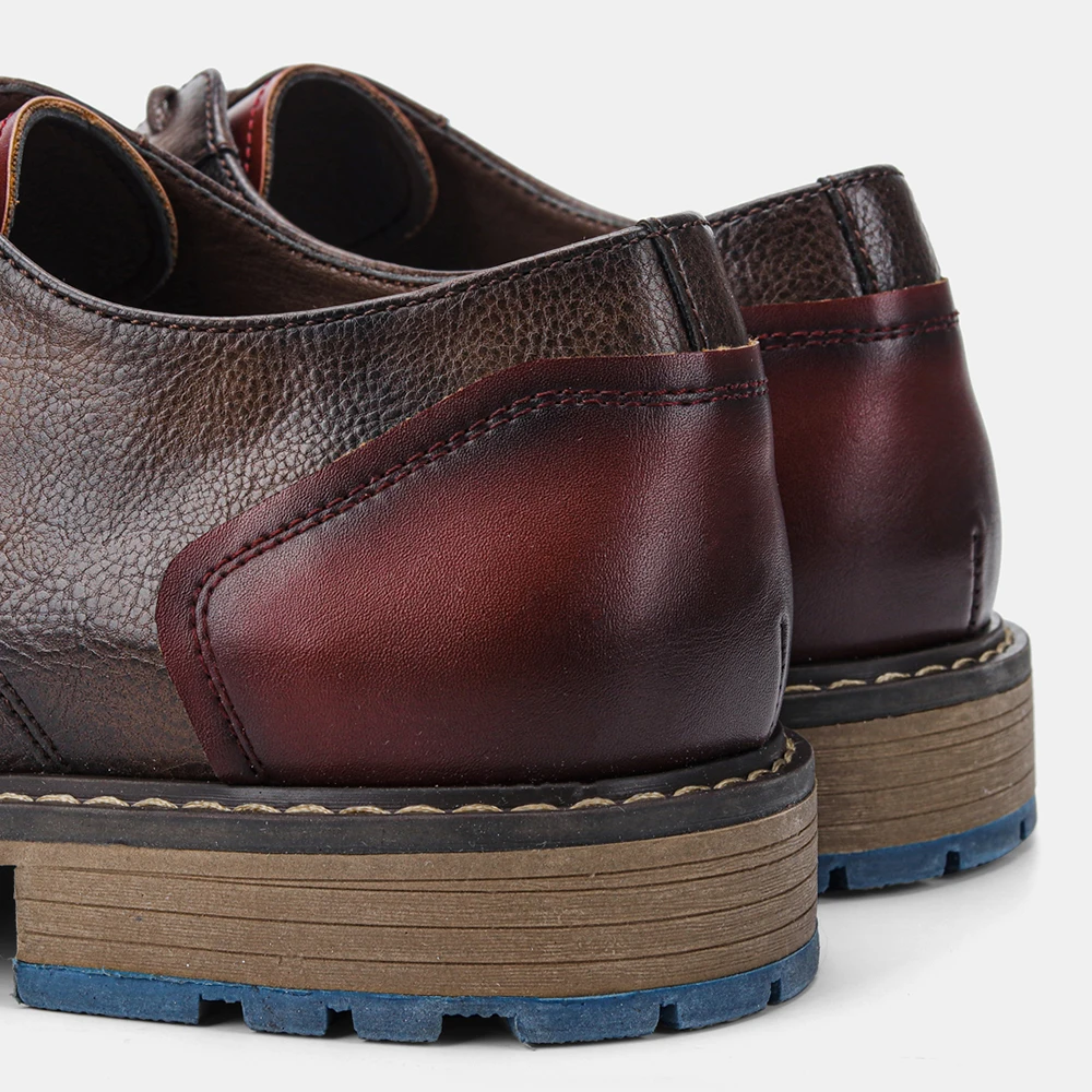 Retro Men Casual leather shoes Cap Toe Oxford Men Derby Shoes Fashion Men Leather Shoes - Image 6