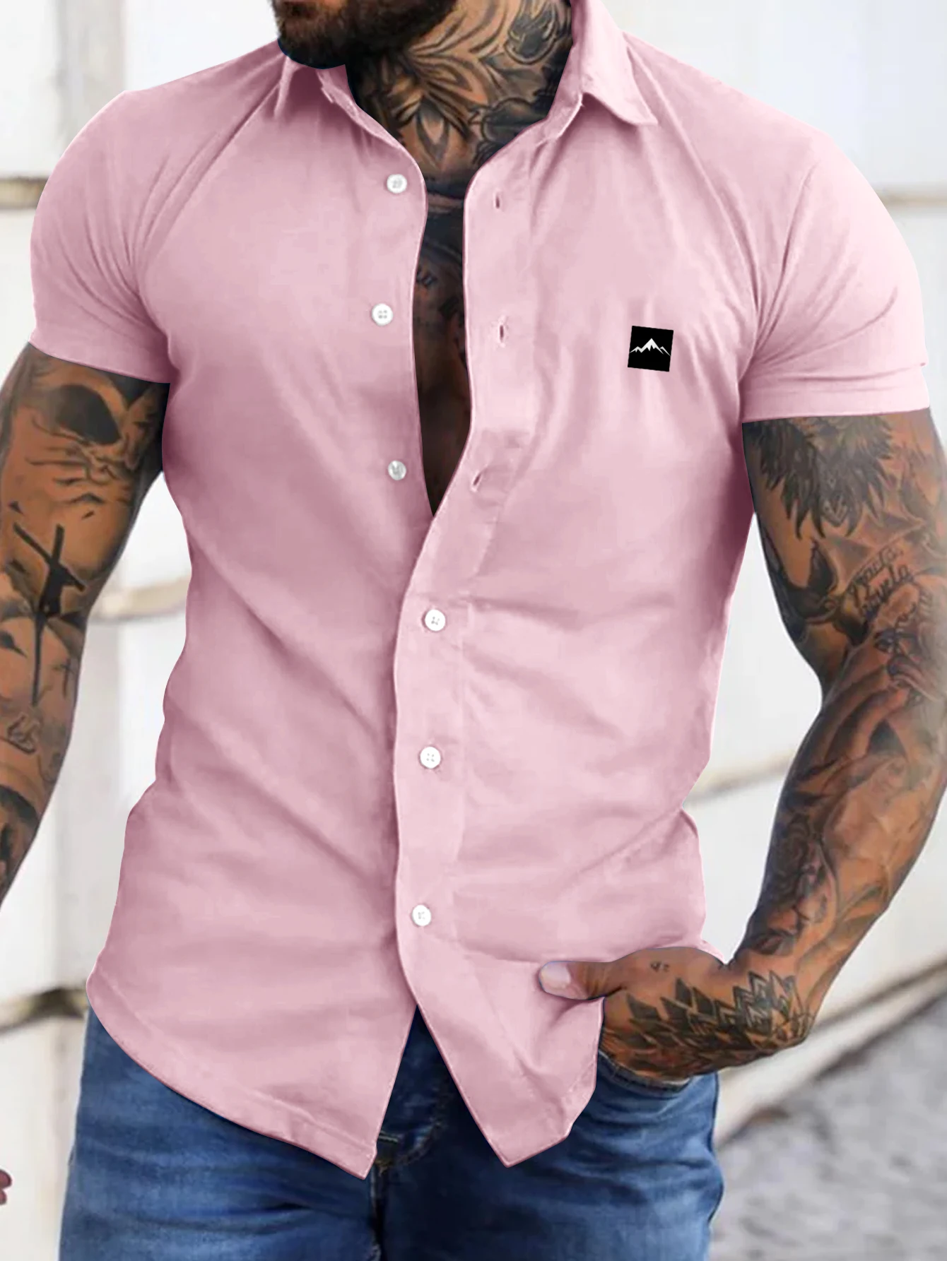 Europe and the United States Men's Summer Casual Loose Cardigan Men's Short-Sleeved Shirt Trend Men T-Shirt Casual Shirt - Image 2