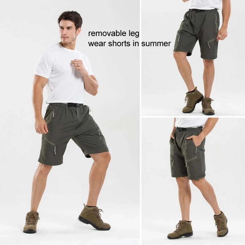 Quick Dry Pants Summer Breathable Sports Tactical Trousers Male Mountaining Sports Trekking Camping Fishing Remove Shorts Pants - Image 5
