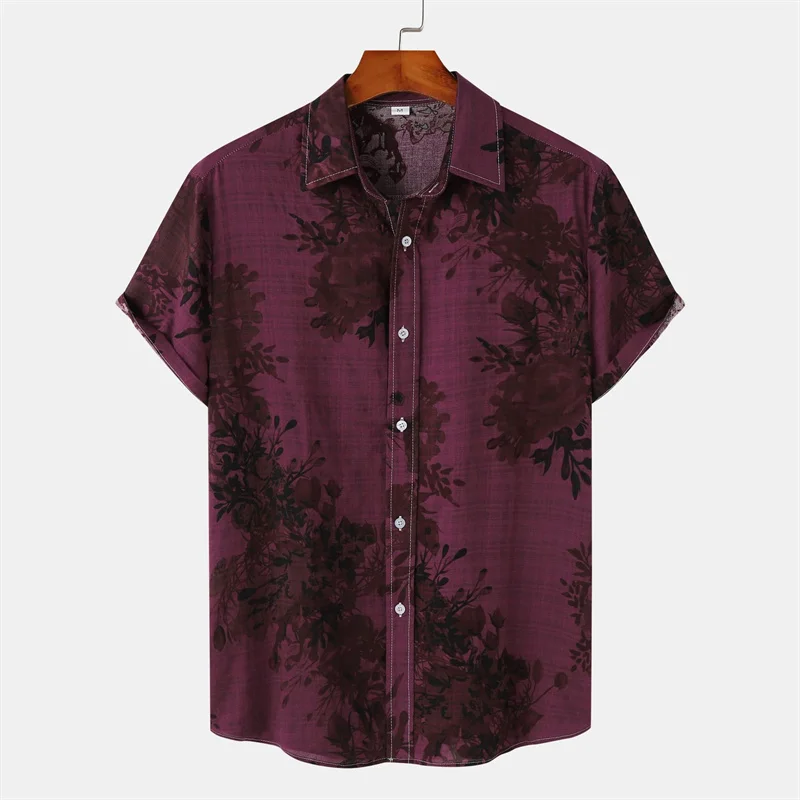 Retro Geometric Texture 3d Print Hawaiian Shirt Men Summer Short Sleeves Tops Beach Harajuku Street Lapel Blouse Male Clothes - Image 18
