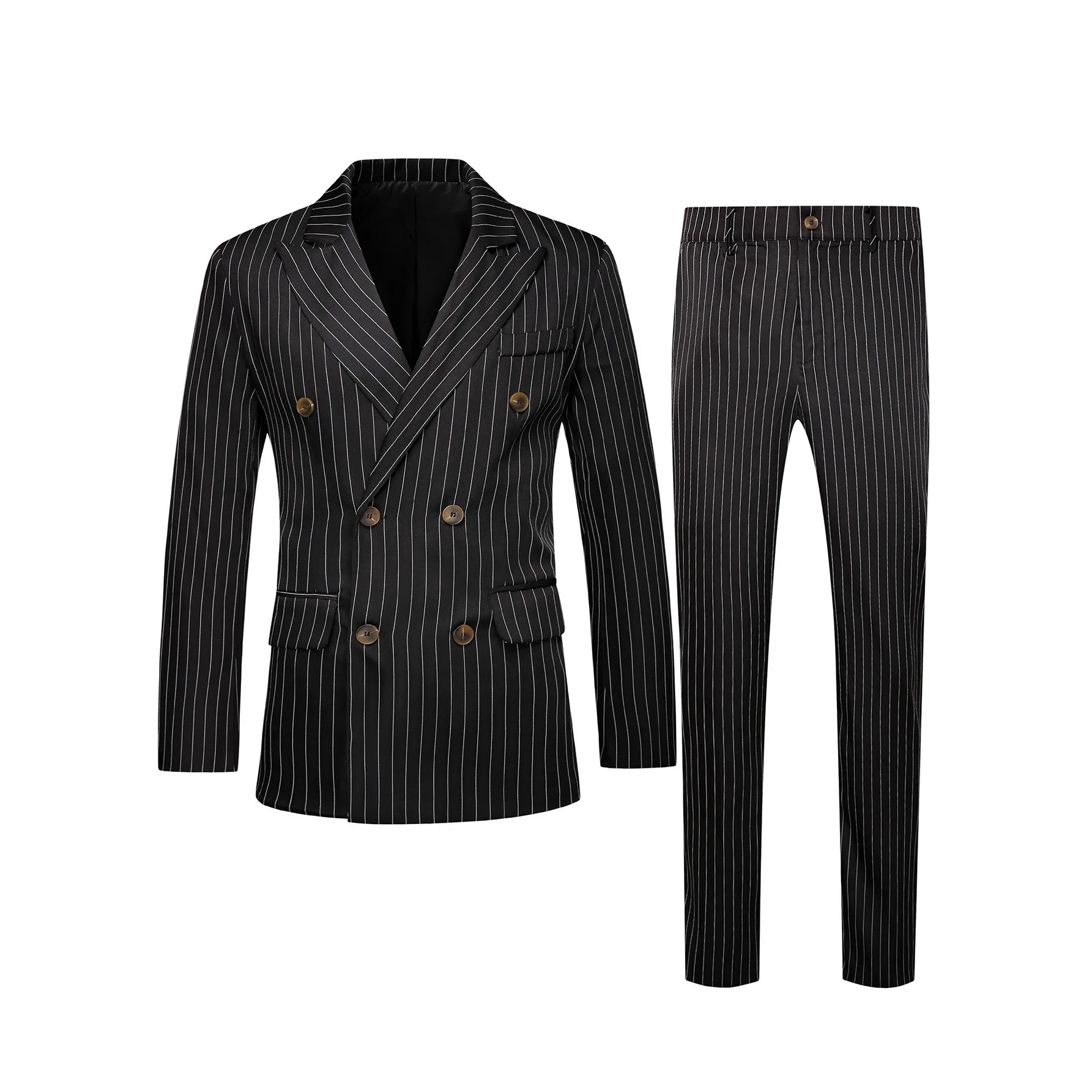 High-quality European and American Men's Clothing, Formal Suits with Stripes, Trousers for Business, Formal Dinners, Weddings - Image 5