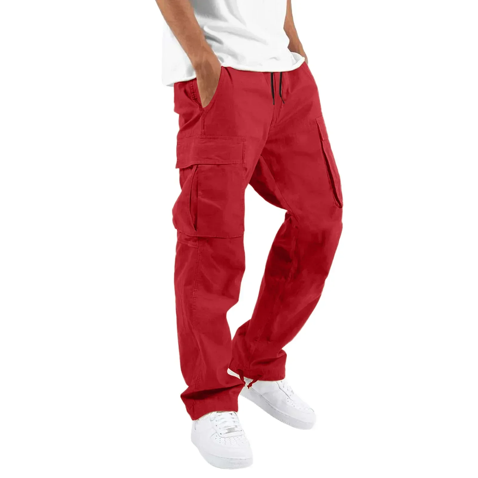New 2026 Cargo Pants Trousers for Men Full Length Solid Color Loose Multi-pocket Drawstring Pockets Pants Male Cargo Pants 5XL - Image 9