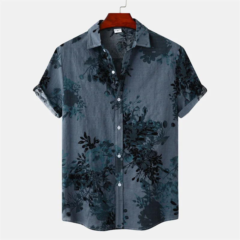 Retro Geometric Texture 3d Print Hawaiian Shirt Men Summer Short Sleeves Tops Beach Harajuku Street Lapel Blouse Male Clothes - Image 15
