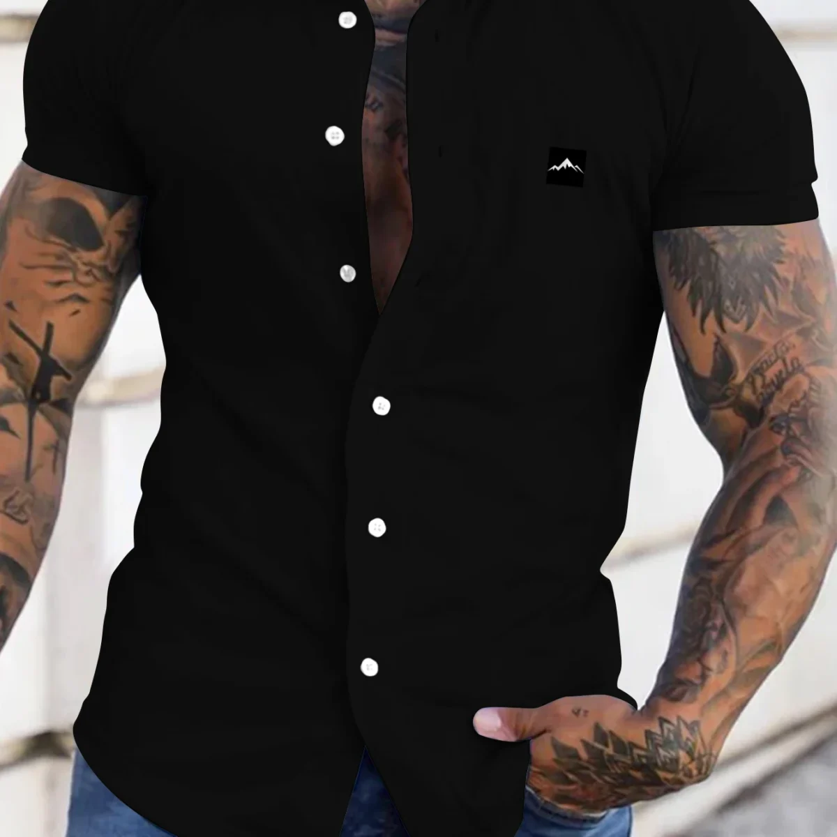Europe and the United States Men's Summer Casual Loose Cardigan Men's Short-Sleeved Shirt Trend Men T-Shirt Casual Shirt