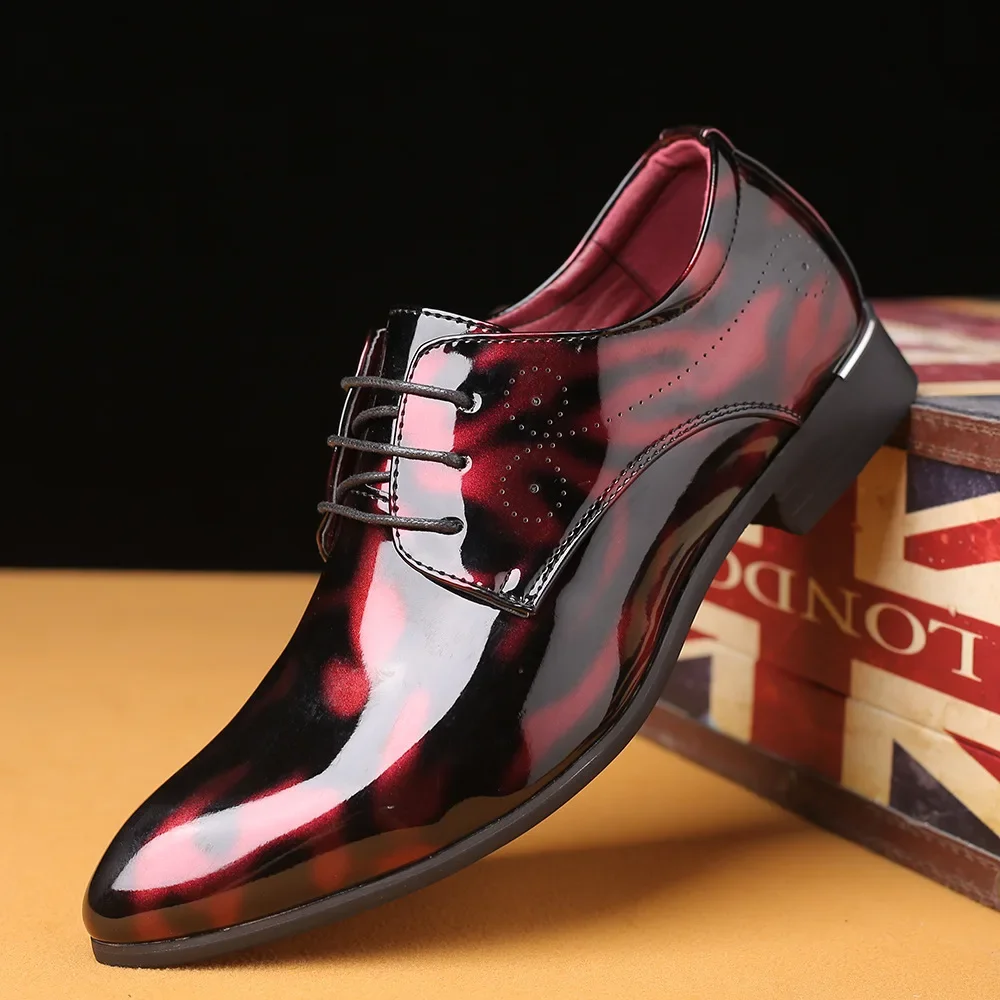 New Season Men's Pointed Toe British Style Formal Single Shoes Creative Trendy Large Size Business Shoes Cross-Border Shoes