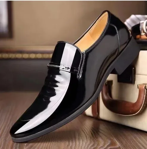 Luxury Business Oxford Leather Shoes Men Breathable Patent Leather Formal Shoes Plus Size Man Office Wedding Flats Male Black - Image 2