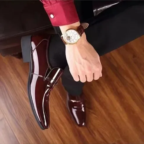 Luxury Business Oxford Leather Shoes Men Breathable Patent Leather Formal Shoes Plus Size Man Office Wedding Flats Male Black - Image 4