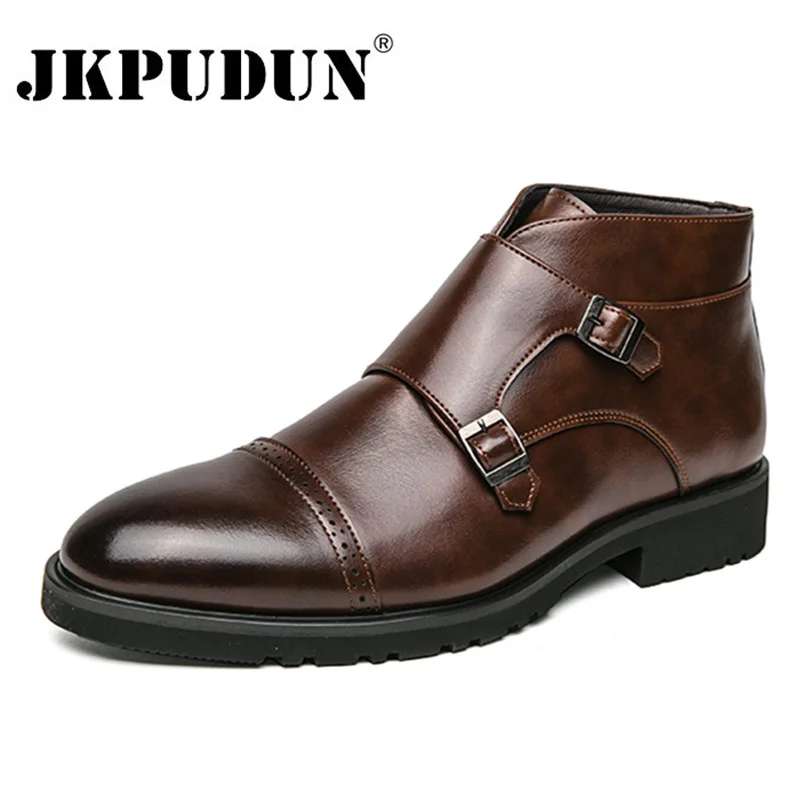 British Luxury Ankle Boots Men Platform Vintage Chelsea Boots Classic Genuine Leather Male Formal Business Boots Plus Size 38-46