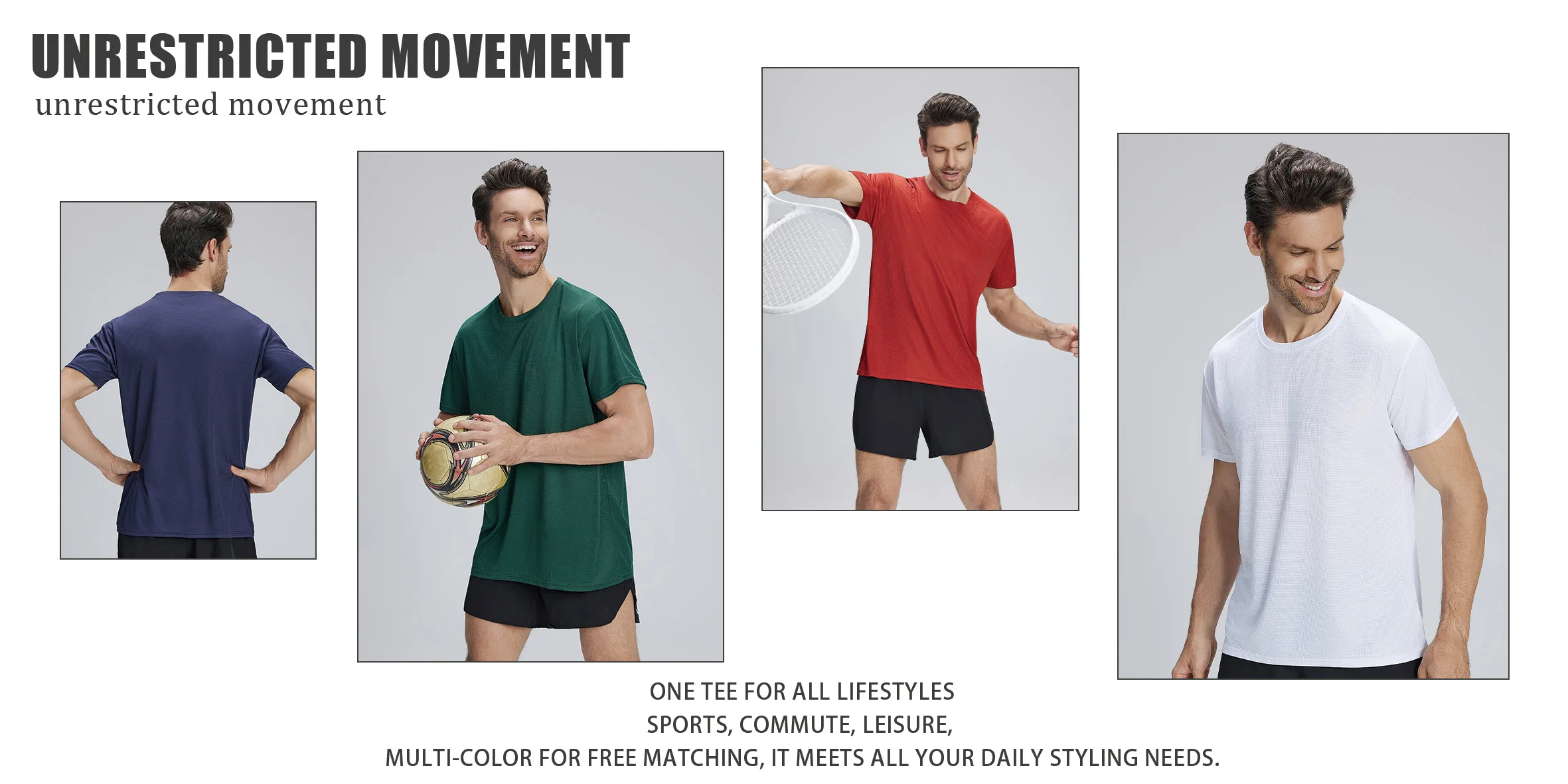 6-Pack Men's Breathable Polyester Crew Neck T-Shirts - Lightweight, Moisture-Wicking Short Sleeve Tops in Multiple Colors for Casual Wear and Outdoor Activities - Image 9