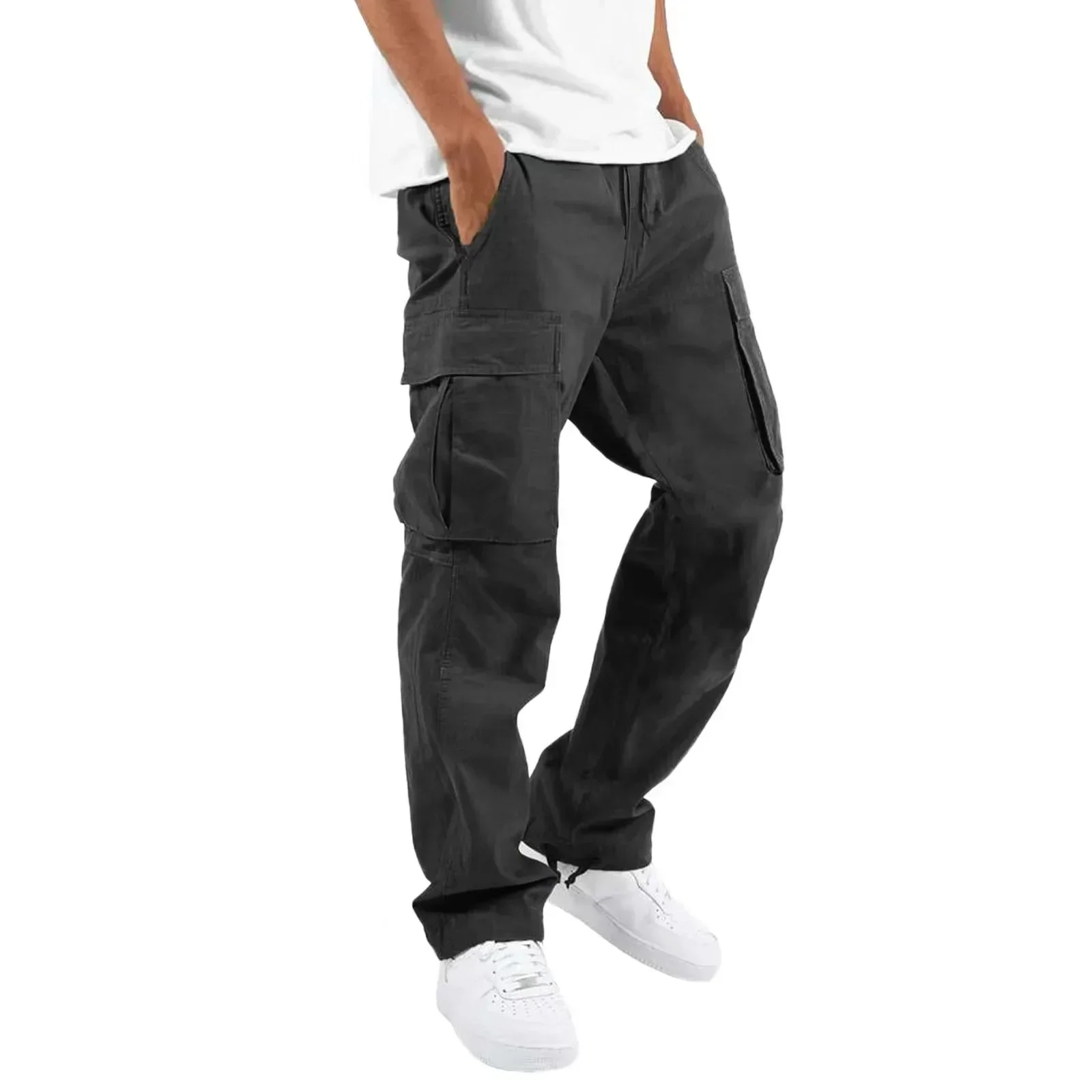 New 2026 Cargo Pants Trousers for Men Full Length Solid Color Loose Multi-pocket Drawstring Pockets Pants Male Cargo Pants 5XL - Image 11