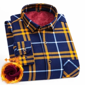 Men's long-sleeved shirt plus size 8XL9XL plus pile thickening warm casual autumn and winter trend comfortable street everything