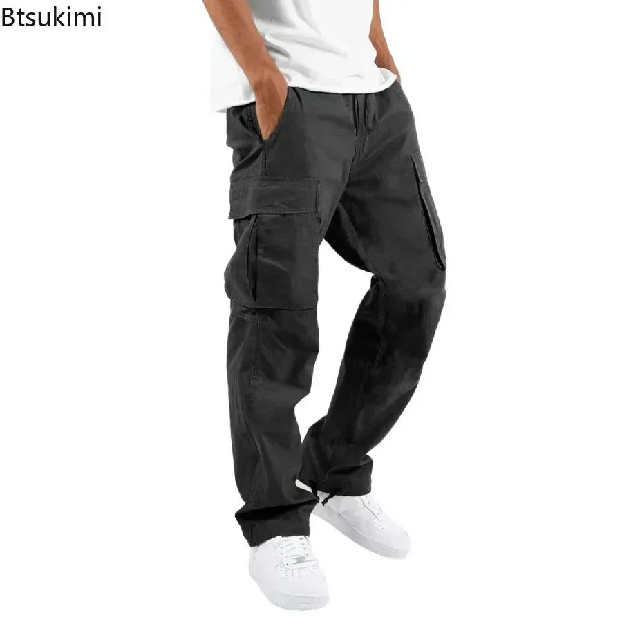 New 2026 Cargo Pants Trousers for Men Full Length Solid Color Loose Multi-pocket Drawstring Pockets Pants Male Cargo Pants 5XL - Image 5
