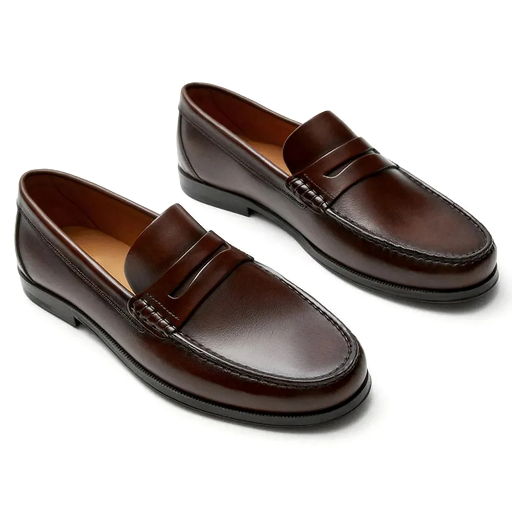Men's Calf Leather Loafers Breathable Slip-On Casual Moccasins Cowhide Shoes Comfortable Fashion Footwear for Everyday Use - Image 6