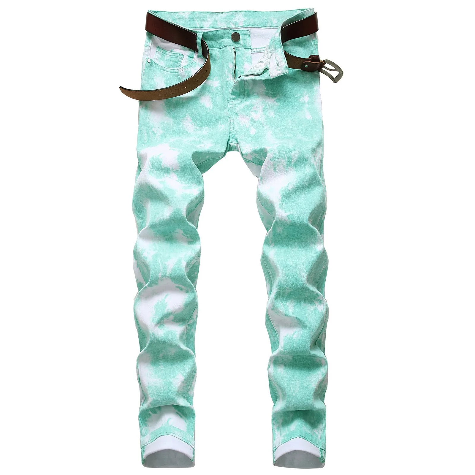 Men'S Fashion Oversized Slim Jeans Tie Tdy Pants Trousers Men Vintage Wash Full Length Denim Trousers Y2k Punk Long Trousers - Image 3