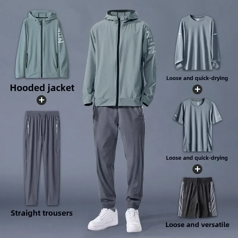 Men's Sportswear Set - Loose - Fit, Quick - Dry, Ideal for Fitness, Running, Gym & Outdoor Training - Image 9
