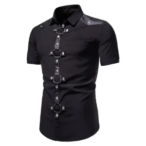 Men's Short Sleeved Shirt Costume Nightclub Cosplay Men's cotton shirt