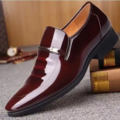 Luxury Business Oxford Leather Shoes Men Breathable Patent Leather Formal Shoes Plus Size Man Office Wedding Flats Male Black - Image 3
