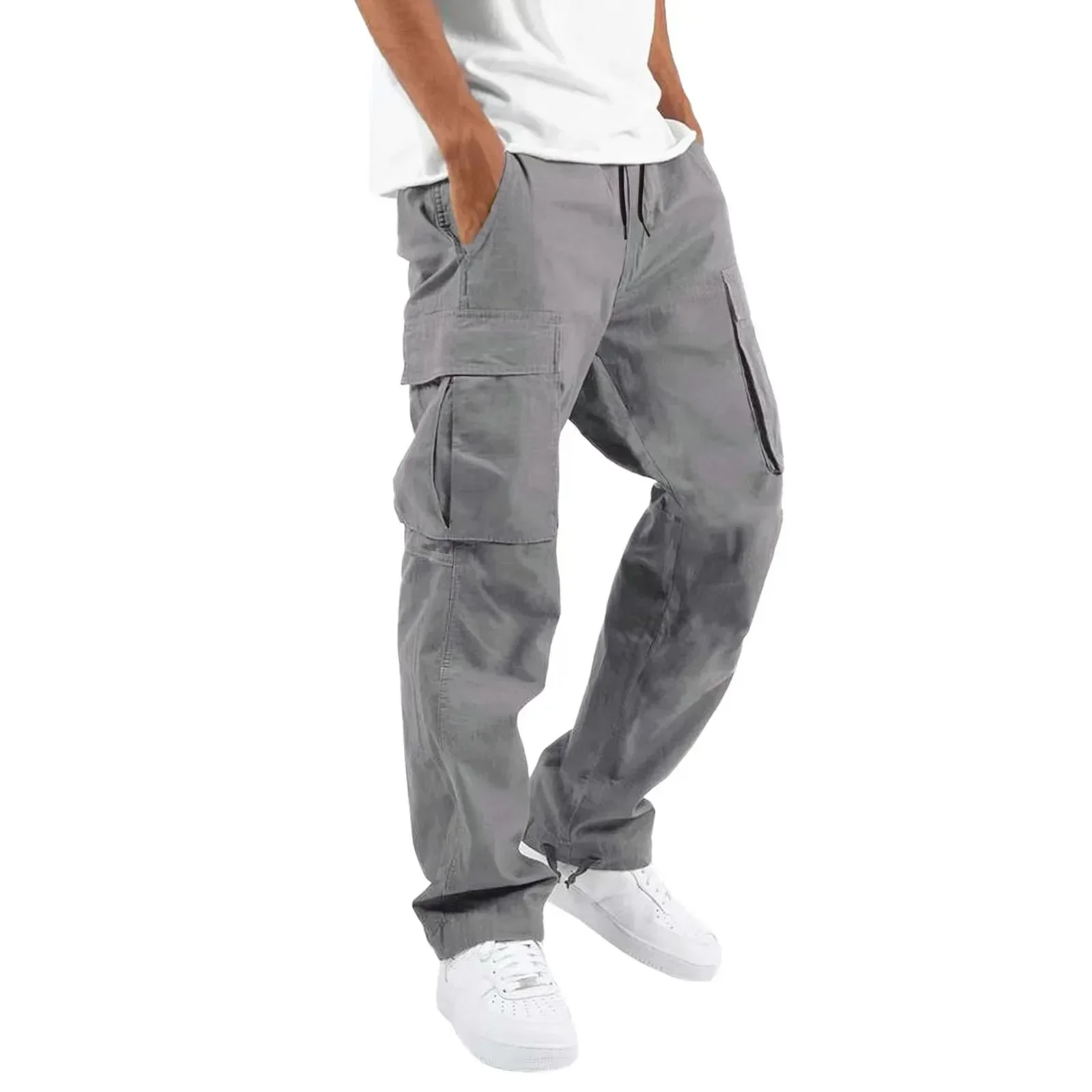 New 2026 Cargo Pants Trousers for Men Full Length Solid Color Loose Multi-pocket Drawstring Pockets Pants Male Cargo Pants 5XL - Image 13