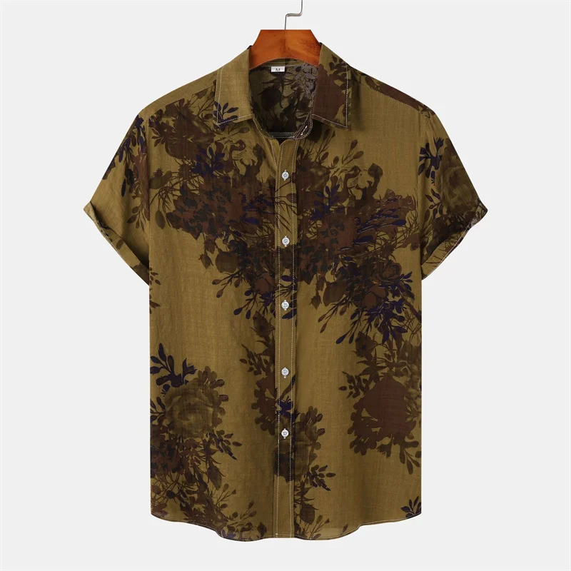 Retro Geometric Texture 3d Print Hawaiian Shirt Men Summer Short Sleeves Tops Beach Harajuku Street Lapel Blouse Male Clothes - Image 8