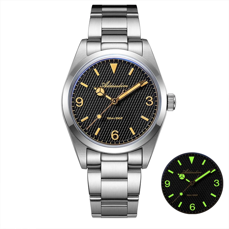 ADDIESDIVE New Men's Analog Watch Bubble Mirror Glass 100m Luminous Men's Quartz Watches with Stainless Steel Bracelet AD2096 - Image 8