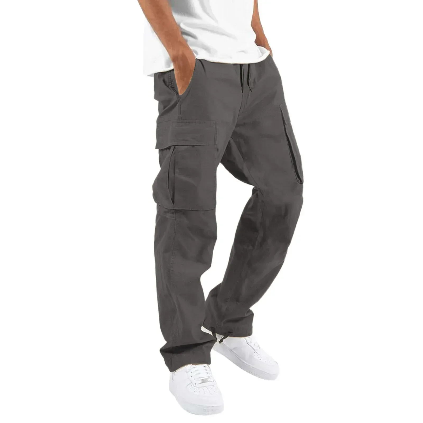 New 2026 Cargo Pants Trousers for Men Full Length Solid Color Loose Multi-pocket Drawstring Pockets Pants Male Cargo Pants 5XL - Image 15