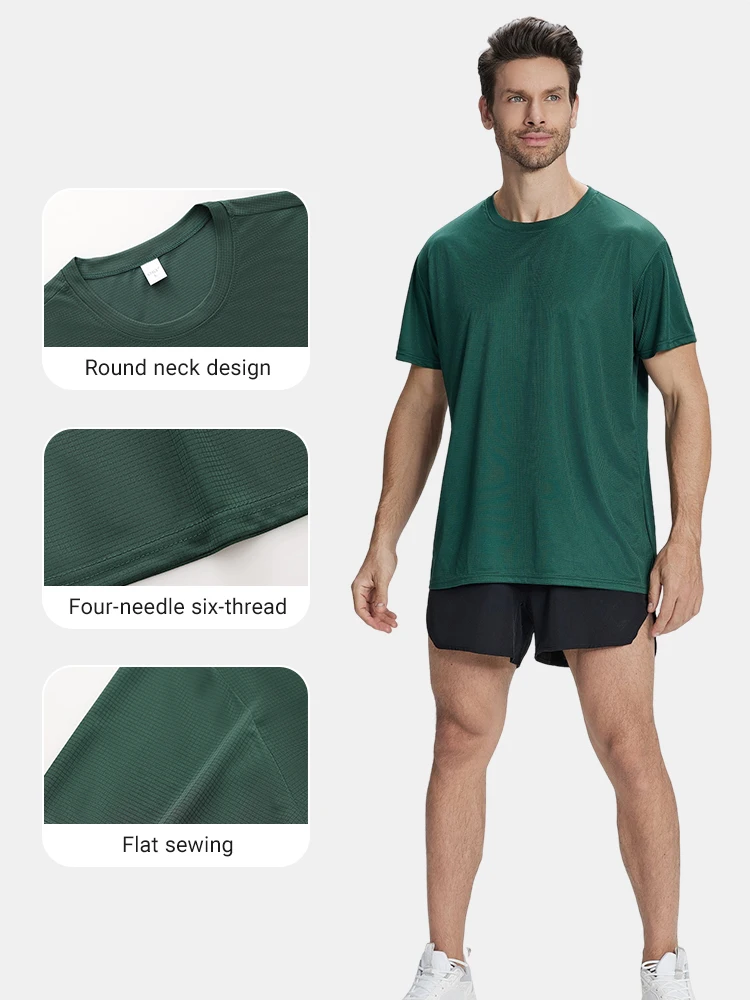6-Pack Men's Breathable Polyester Crew Neck T-Shirts - Lightweight, Moisture-Wicking Short Sleeve Tops in Multiple Colors for Casual Wear and Outdoor Activities - Image 4