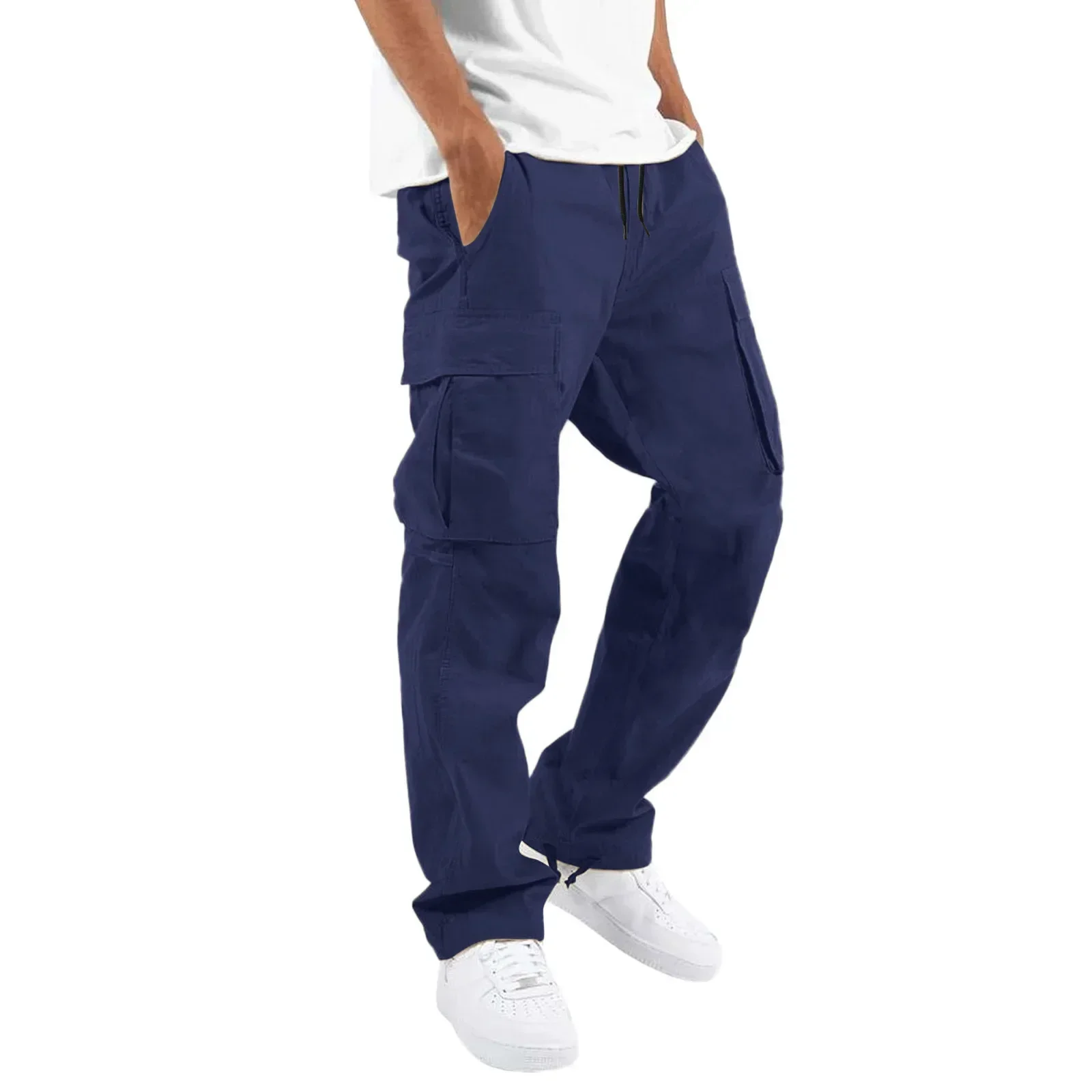 New 2026 Cargo Pants Trousers for Men Full Length Solid Color Loose Multi-pocket Drawstring Pockets Pants Male Cargo Pants 5XL - Image 7