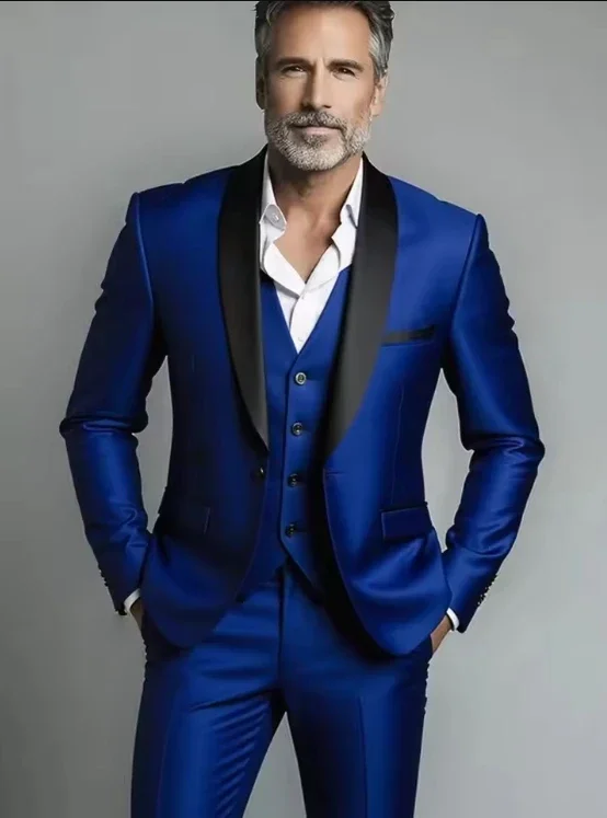 Jacket Vest Pants Solid Color Men's Formal Business Office Suit Groom Wedding Dress Party Blazer Waistcoat Trousers Tuxedo - Image 8